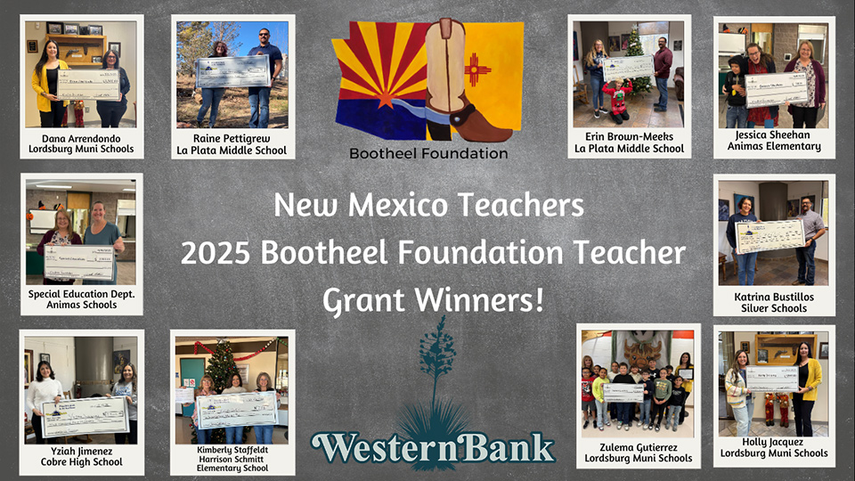 Photo collage of the NM Teachers 2025 Bootheel Foundation Teacher Grant award winners